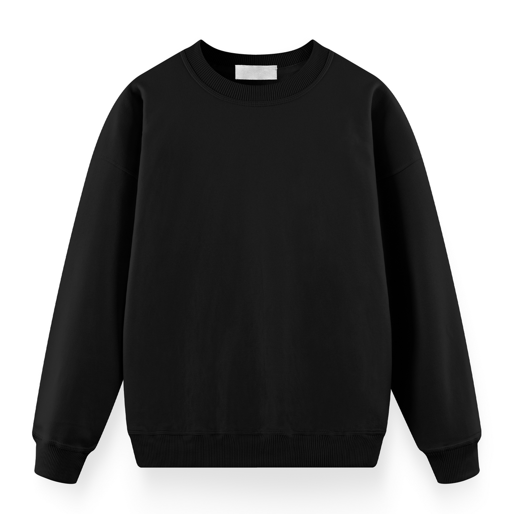 Oversize Sweatshirt Unisex Siyah - Ön