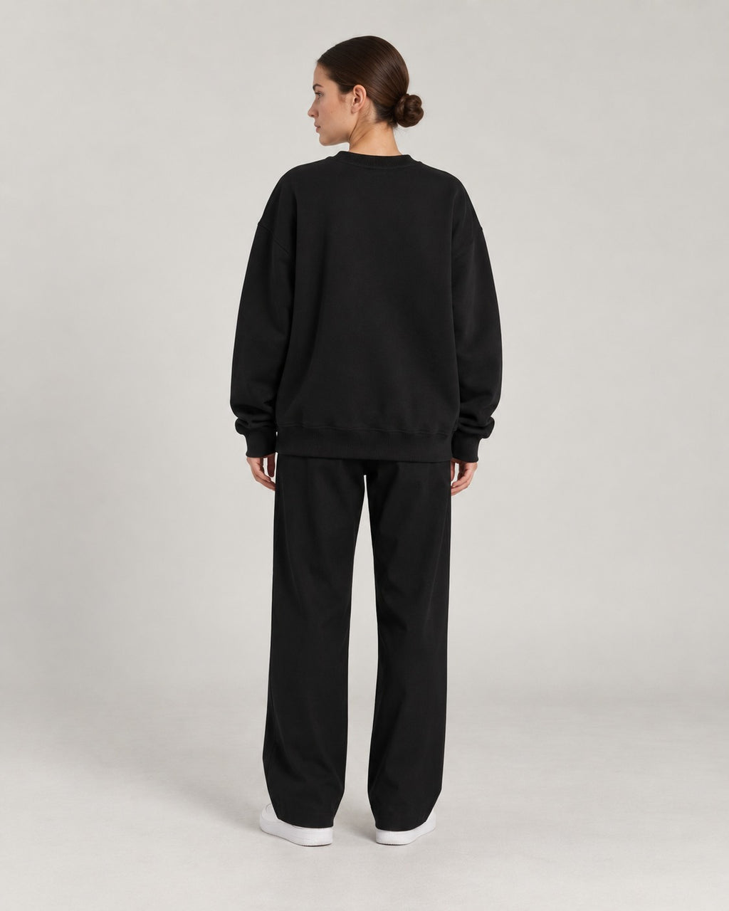 Siyah oversize sweatshirt - stüdyo, arkadan